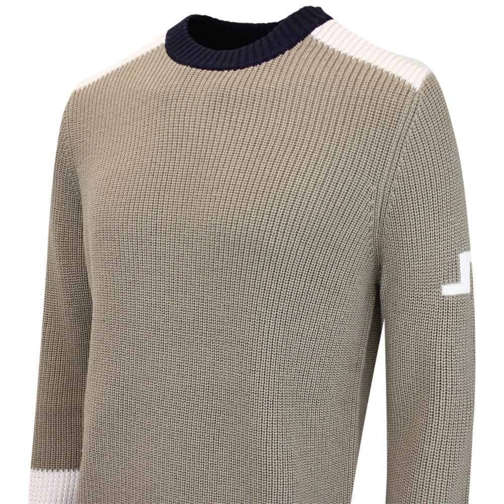J.Lindeberg Golf Jumper - Stan CB Chunky Knit - Brindle AW26