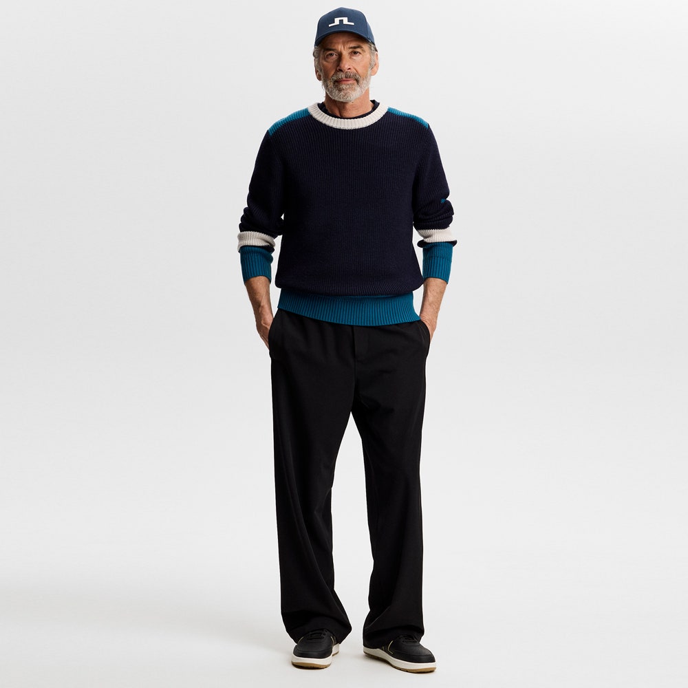 J.Lindeberg Golf Jumper - Stan CB Chunky Knit - JL Navy AW26