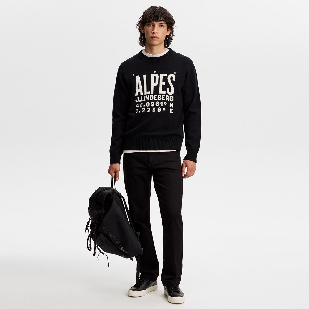 J.Lindeberg Golf Jumper - William Knitted Sweater - Black AW26