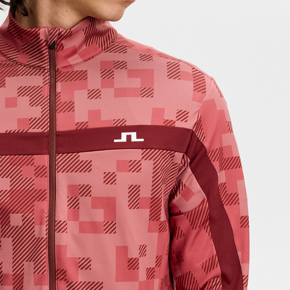 J.Lindeberg Golf Mid Layer - Bridger M Tour 26 Print FZ - Pink SS26