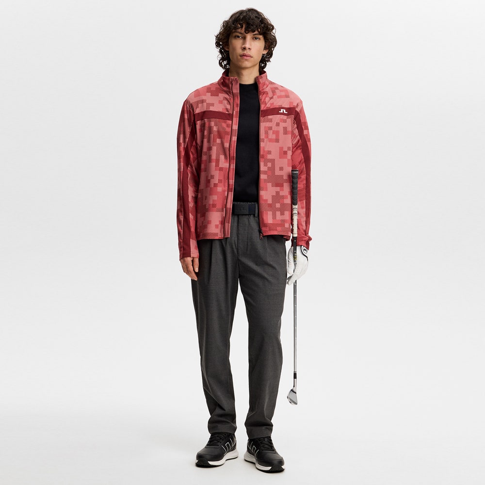 J.Lindeberg Golf Mid Layer - Bridger M Tour 26 Print FZ - Pink SS26
