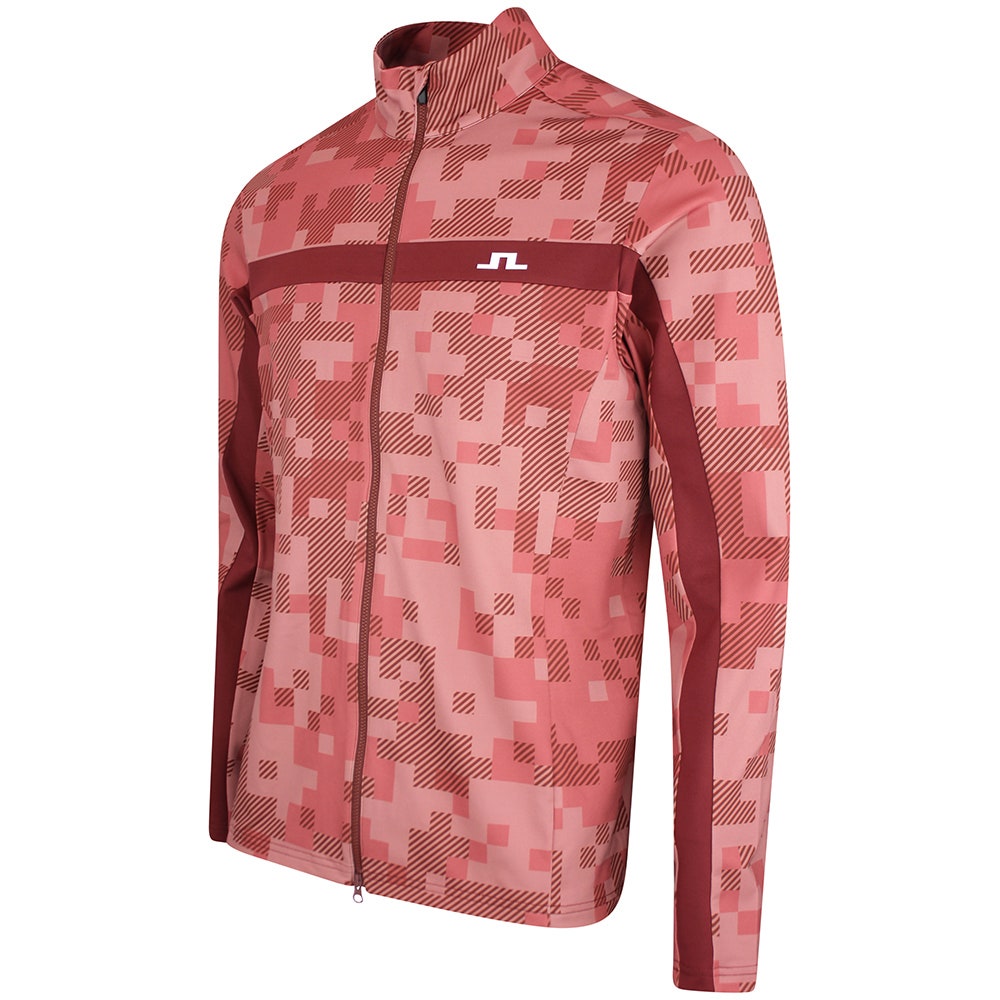 J.Lindeberg Golf Mid Layer - Bridger M Tour 26 Print FZ - Pink SS26
