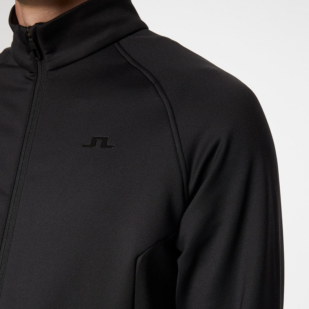 J.Lindeberg Golf Mid Layer - Solarcore FZ Fleece - Black AW25