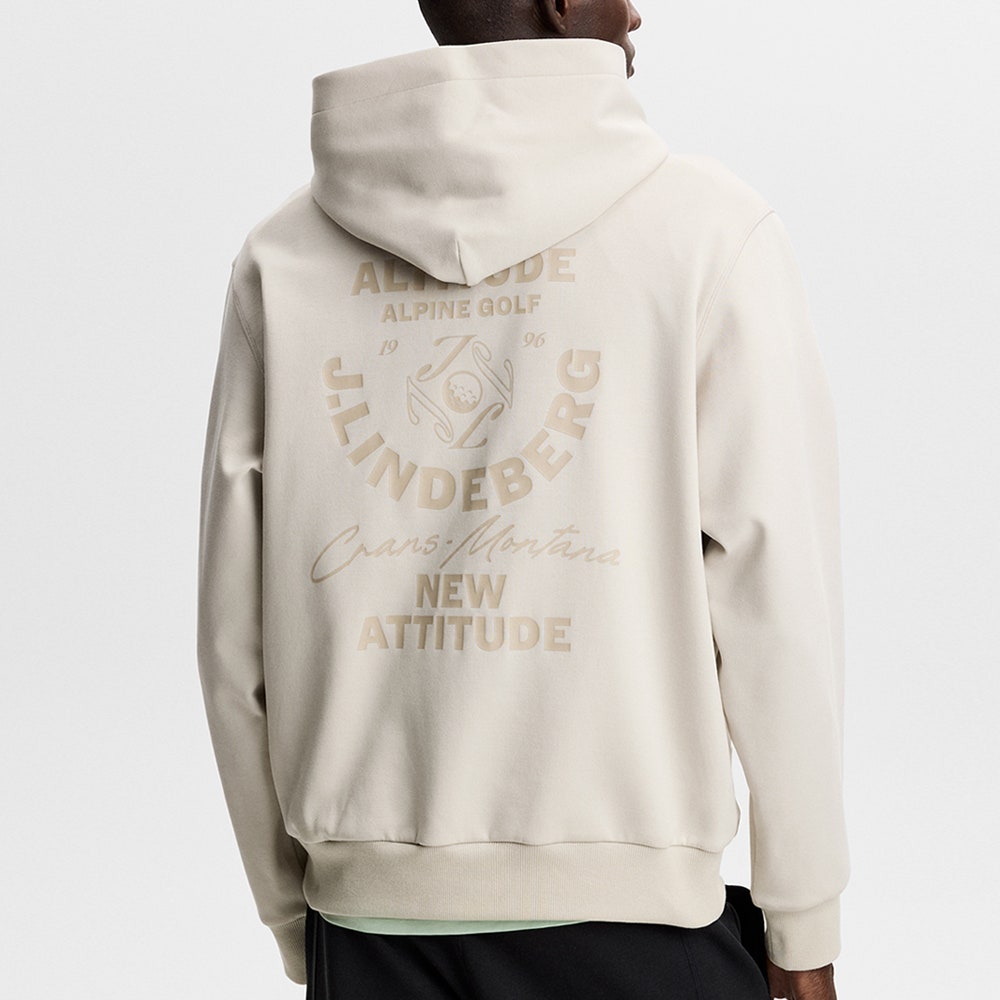 J.Lindeberg Golf Pullover - Club Graphic Hoodie - Moonbeam AW26