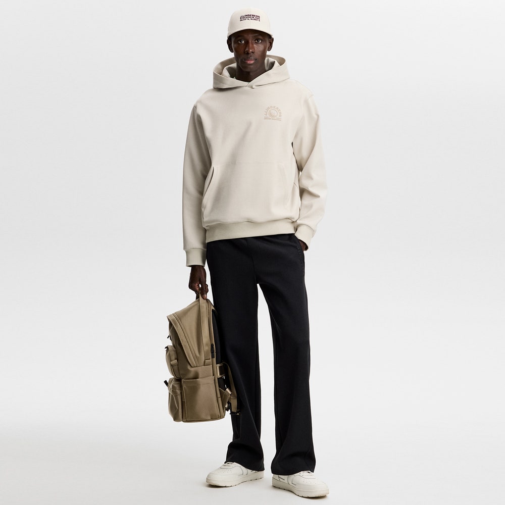 J.Lindeberg Golf Pullover - Club Graphic Hoodie - Moonbeam AW26