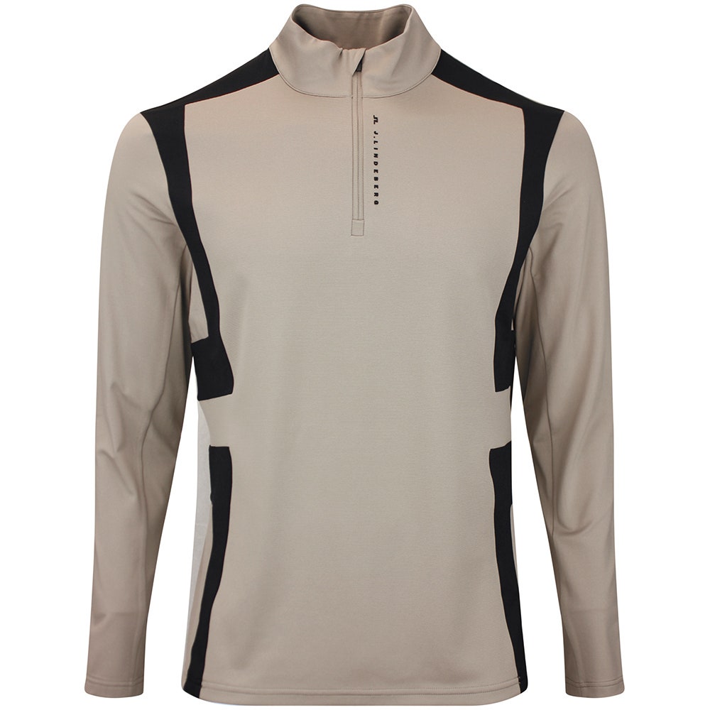 J.Lindeberg Golf Pullover - Finn QZ Mid - Brindle AW26