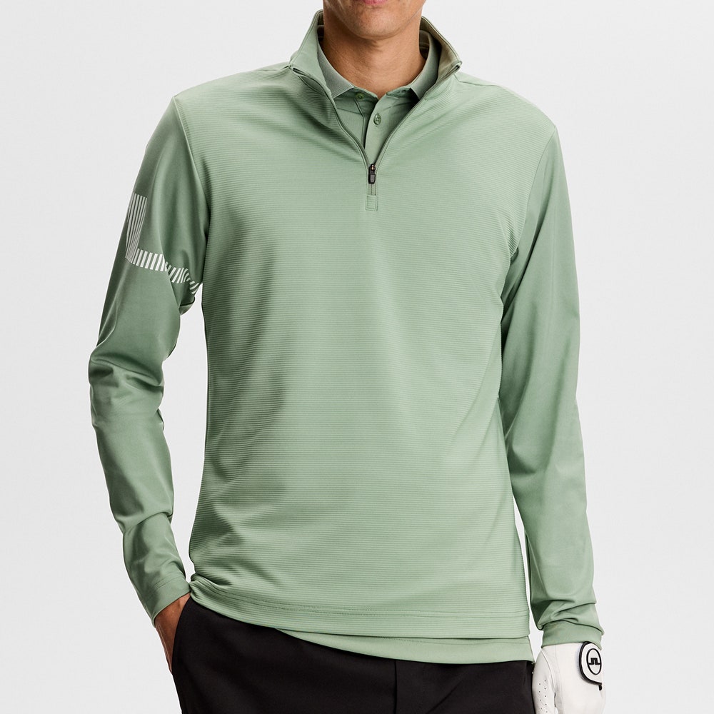 J.Lindeberg Golf Pullover - Heath Strike QZ - Hedge Green SS26