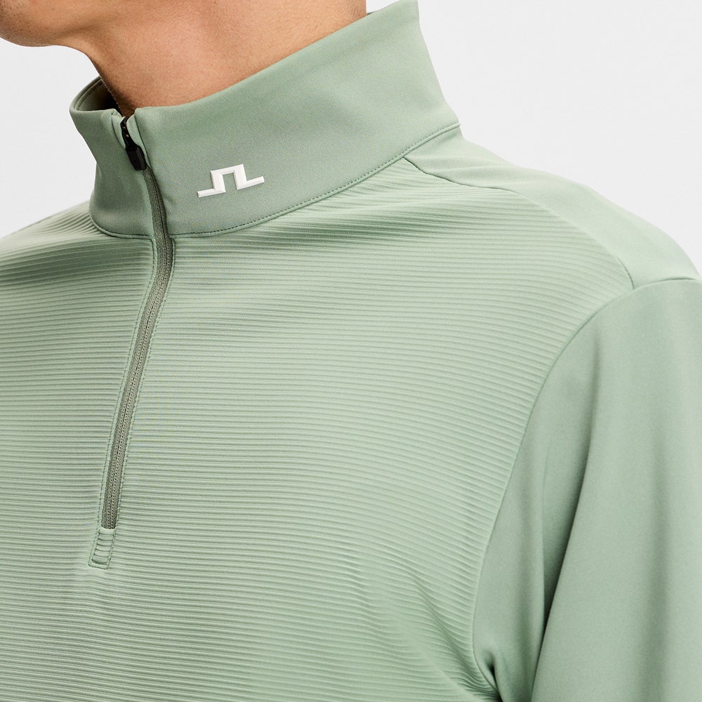 J.Lindeberg Golf Pullover - Heath Strike QZ - Hedge Green SS26