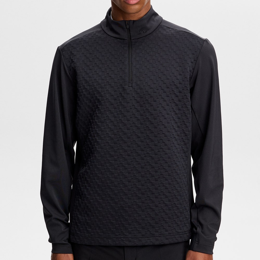 J.Lindeberg Golf Pullover - Lassy QZ Mid - Black AW26