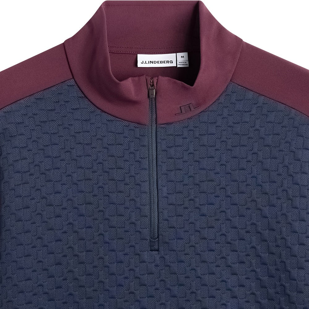 J.Lindeberg Golf Pullover - Lassy QZ Mid - Winetasting AW26