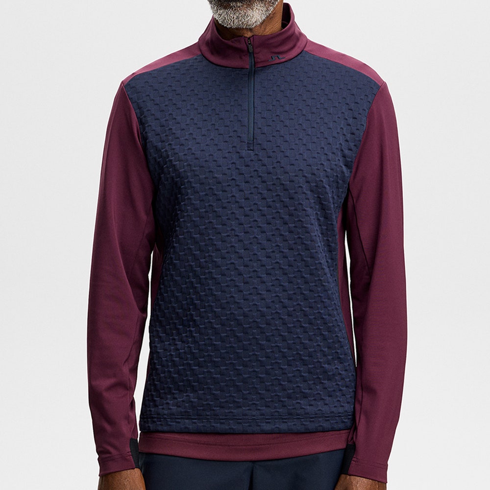 J.Lindeberg Golf Pullover - Lassy QZ Mid - Winetasting AW26