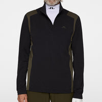 J.Lindeberg Golf Pullover - Lukas QZ Mid - Black AW25