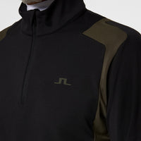 J.Lindeberg Golf Pullover - Lukas QZ Mid - Black AW25