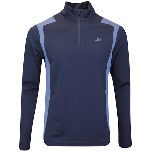 J.Lindeberg Golf Pullover - Lukas QZ Mid - Vintage Indigo AW25