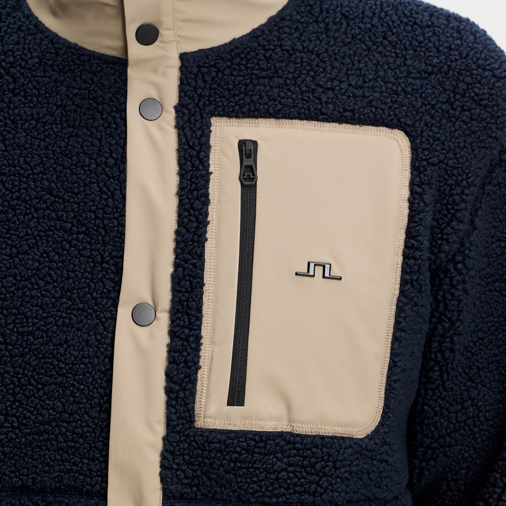 J.Lindeberg Golf Pullover - Marshall Fleece Hybrid - JL Navy AW26