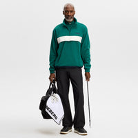 J.Lindeberg Golf Pullover - Quinn Fleece Hybrid QZ - Forest Biome AW26