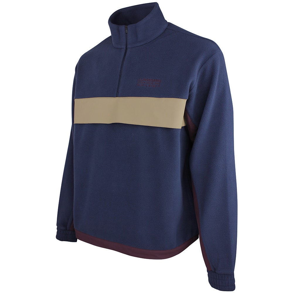 J.Lindeberg Golf Pullover - Quinn Fleece Hybrid QZ - JL Navy AW26