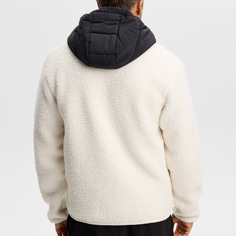 J.Lindeberg Golf Pullover - Varek Fleece Hoodie - Tofu AW26