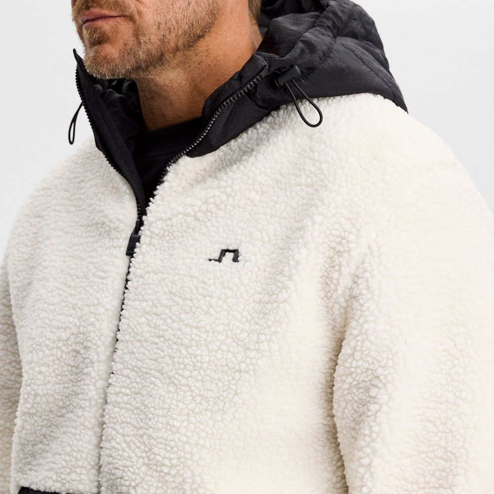 J.Lindeberg Golf Pullover - Varek Fleece Hoodie - Tofu AW26