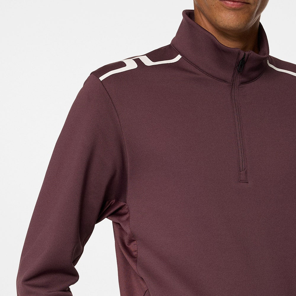 J.Lindeberg Golf Pullover - Vinnie QZ Mid - Huckleberry AW25