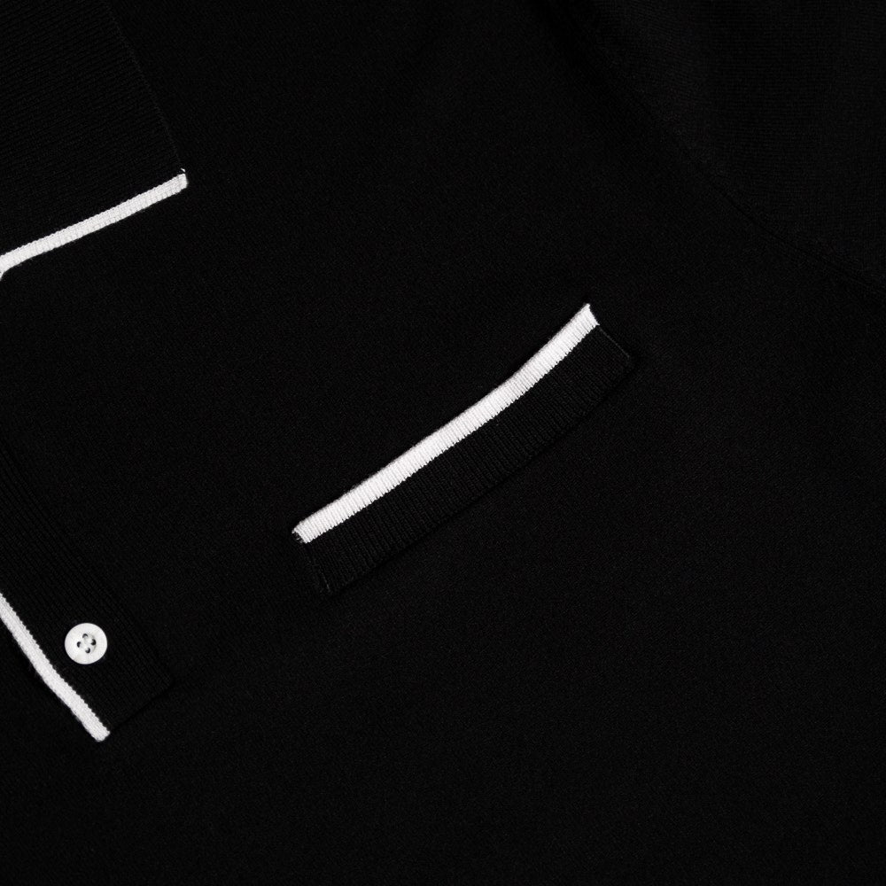 J.Lindeberg Golf Shirt - 30Y Jesper Retro Relaxed Fit - Black SH26
