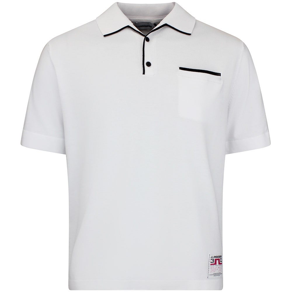 J.Lindeberg Golf Shirt - 30Y Jesper Retro Relaxed Fit - White SH26