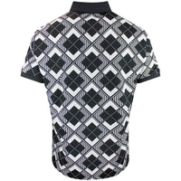 J.Lindeberg Golf Shirt - 30Y Tour Tech Argyle Regular Fit - Black SH26