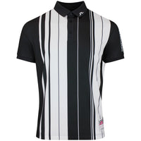 J.Lindeberg Golf Shirt - 30Y Tour Tech Stripe Regular Fit - Black SH26