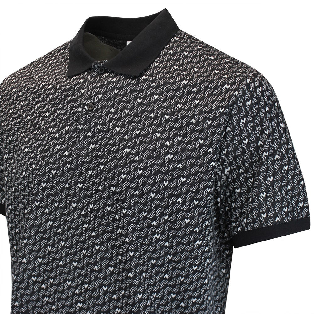 J.Lindeberg Golf Shirt - Devon Jacquard Reg. Fit Polo - Black AW26
