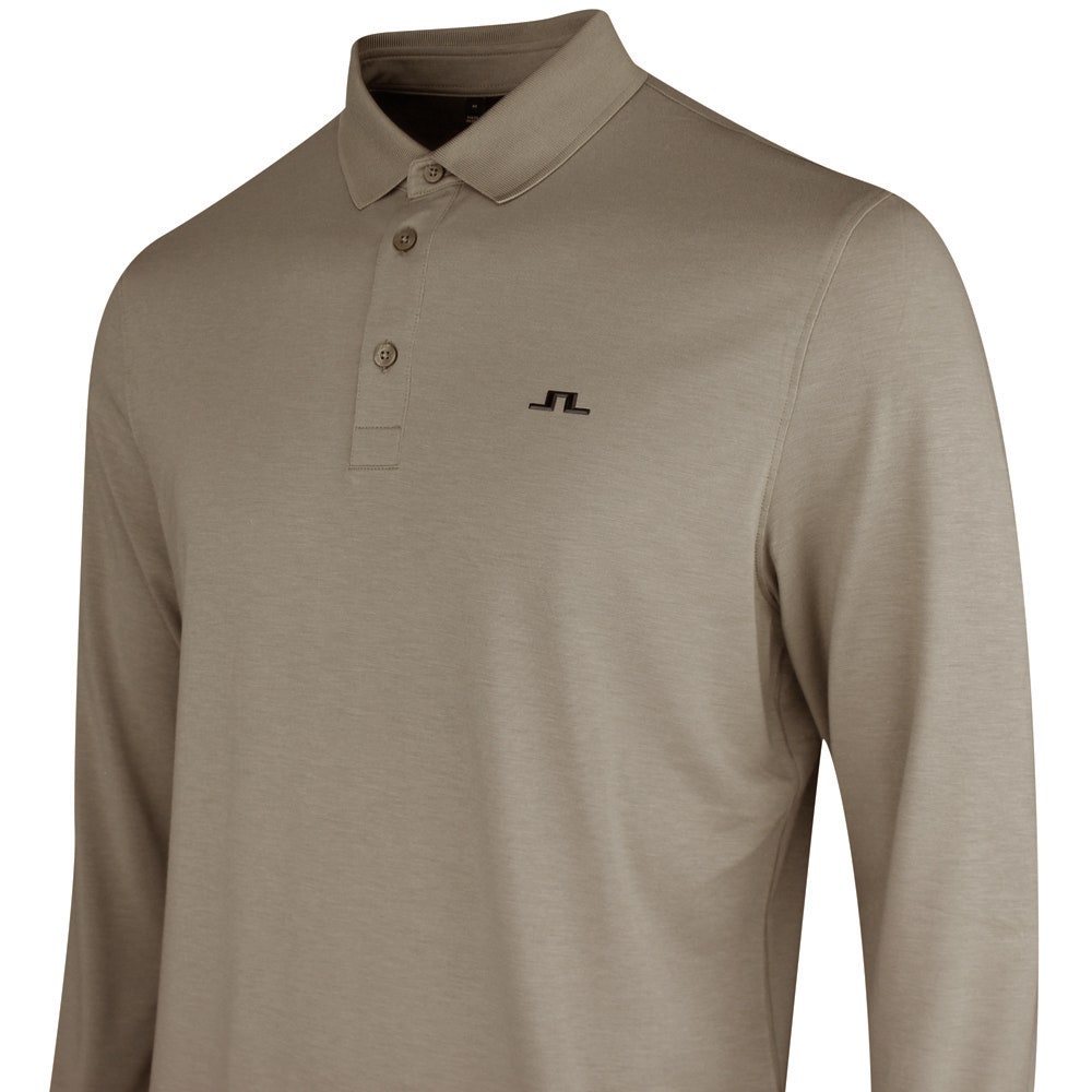 J.Lindeberg Golf Shirt - Florian LS Regular Fit - Brindle PS26