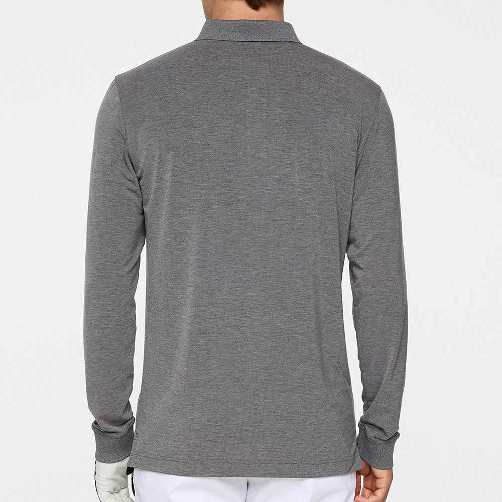 J.Lindeberg Golf Shirt - Florian LS Regular Fit - Dark Grey Mel. PS26