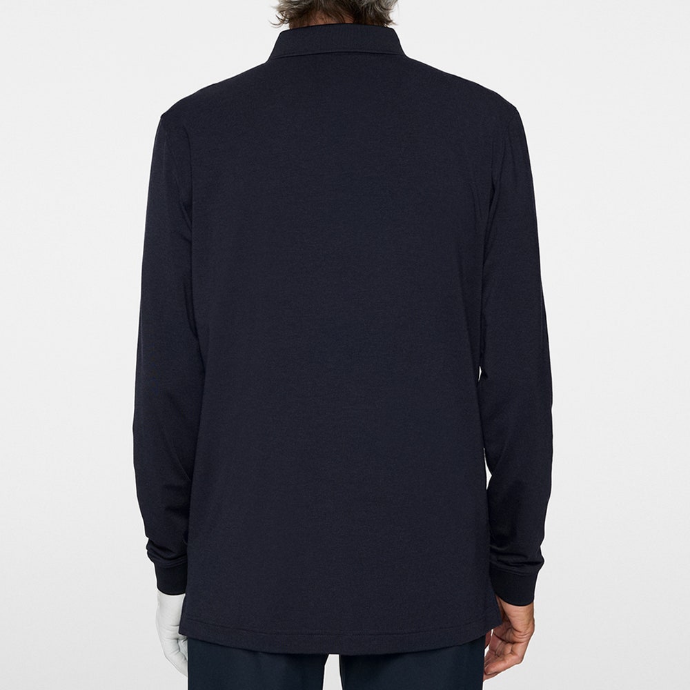 J.Lindeberg Golf Shirt - Florian LS Regular Fit - Navy Mel. AW25