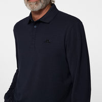 J.Lindeberg Golf Shirt - Florian LS Regular Fit - Navy Mel. AW25