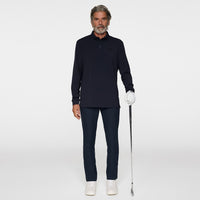J.Lindeberg Golf Shirt - Florian LS Regular Fit - Navy Mel. AW25