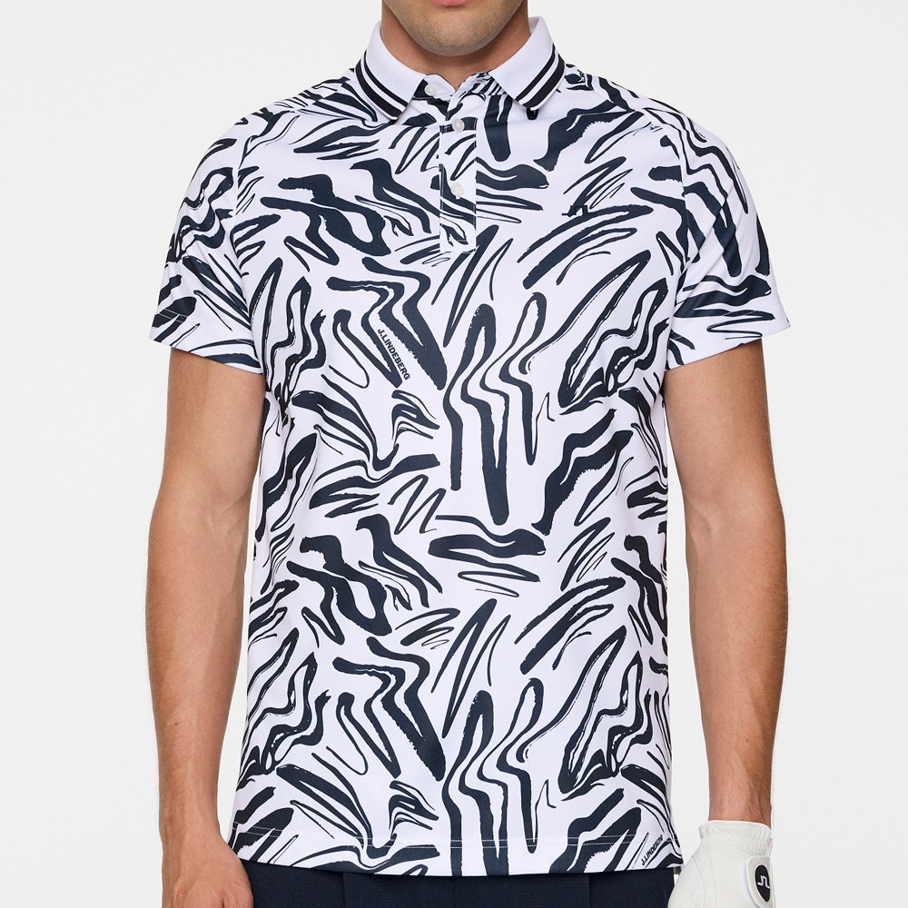 J.Lindeberg Golf Shirt - George Print Reg. Fit - JL Navy PS26