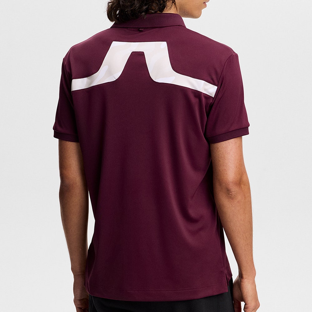 J.Lindeberg Golf Shirt - KV Print Regular Fit - Winetasting AW26