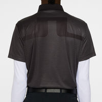 J.Lindeberg Golf Shirt - Marvin Stripe Regular Fit - Asphalt AW25