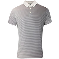 J.Lindeberg Golf Shirt - Marvin Stripe Regular Fit - Moonbeam AW25