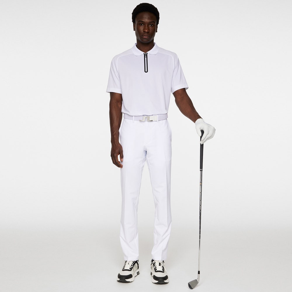 J.Lindeberg Golf Shirt - Nero Regular Fit - White AW25