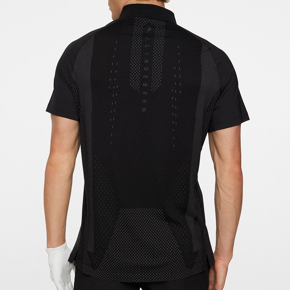 J.Lindeberg Golf Shirt - Ray Hybrid Regular Fit - Black AW25