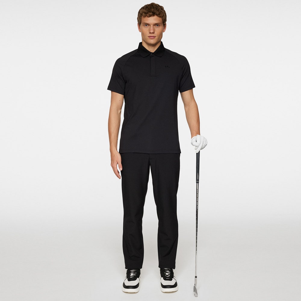 J.Lindeberg Golf Shirt - Ray Hybrid Regular Fit - Black AW25