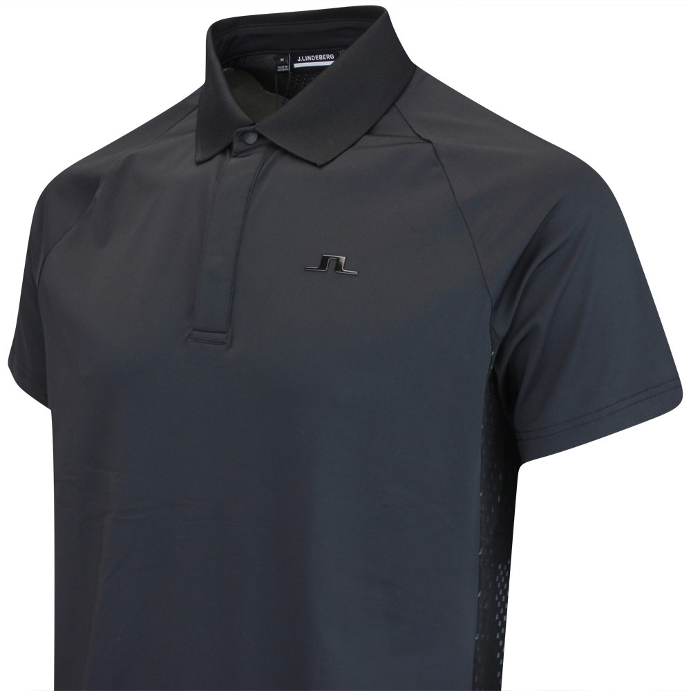 J.Lindeberg Golf Shirt - Ray Hybrid Regular Fit - Black AW25