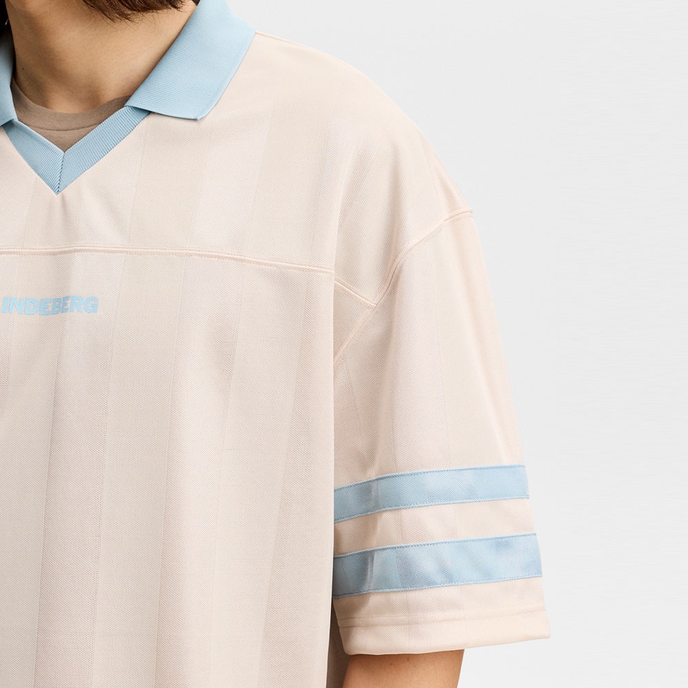 J.Lindeberg Golf Shirt - Rusty Jacquard Relaxed Fit - Moonbeam SS26