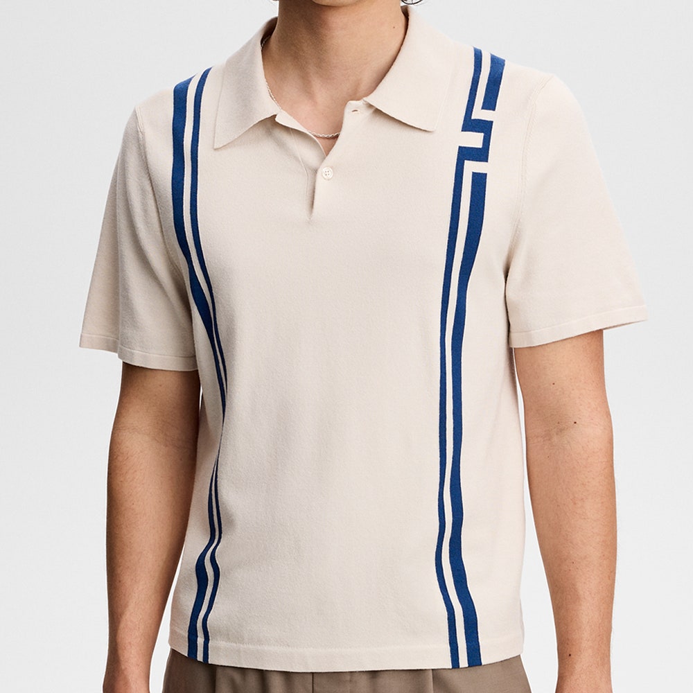 J.Lindeberg Golf Shirt - Rylan Knit Regular Fit - Moonbeam SH26