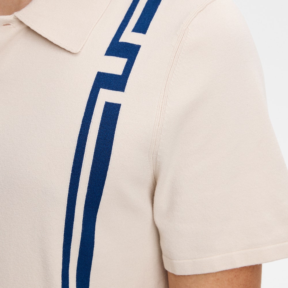 J.Lindeberg Golf Shirt - Rylan Knit Regular Fit - Moonbeam SH26