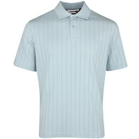 J.Lindeberg Golf Shirt - Simon Stripe Regular Fit - Forget-Me-Not SS26
