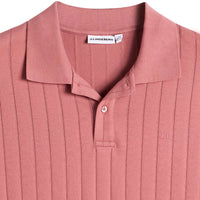 J.Lindeberg Golf Shirt - Simon Stripe Regular Fit - Withered Rose SS26
