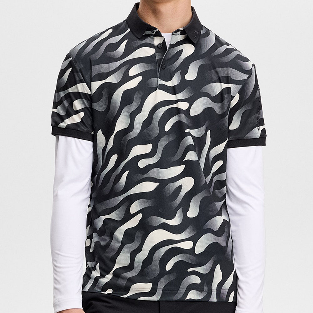 J.Lindeberg Golf Shirt - Tour Tech Print Reg. Fit - BF Black AW26