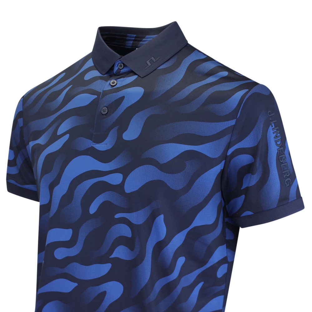 J.Lindeberg Golf Shirt - Tour Tech Print Reg. Fit - BF Navy AW26