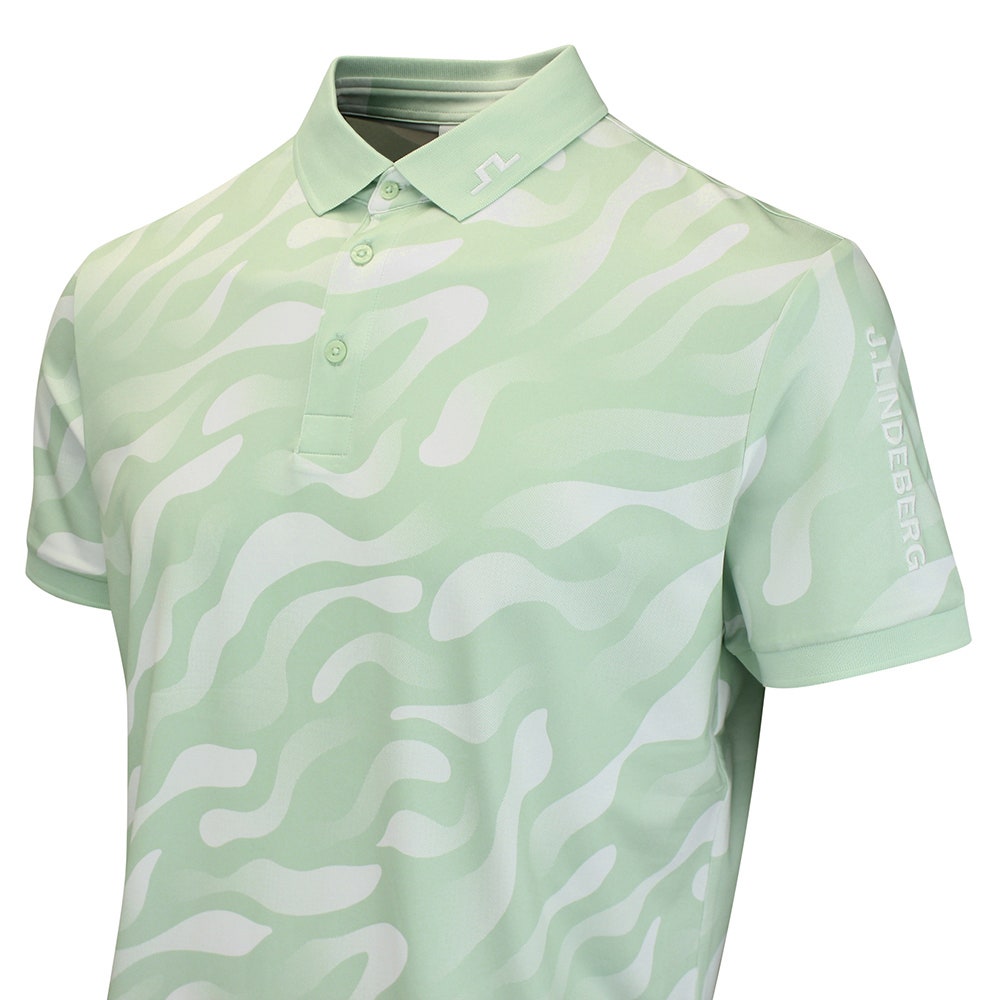 J.Lindeberg Golf Shirt - Tour Tech Print Reg. Fit - BF S. Green AW26